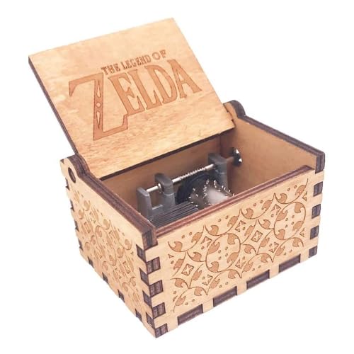 Engraved Wooden Hand Crank Music Box - Song of Storms Melody