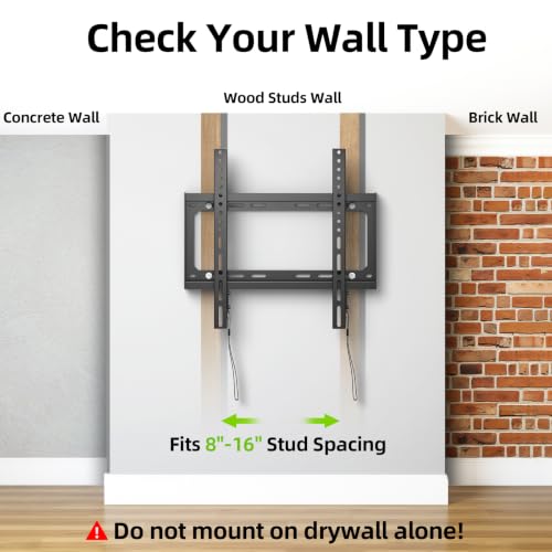 USX MOUNT Fixed TV Wall Mount 26-60 Inch Low Profile Bracket VESA Up to 400x400mm