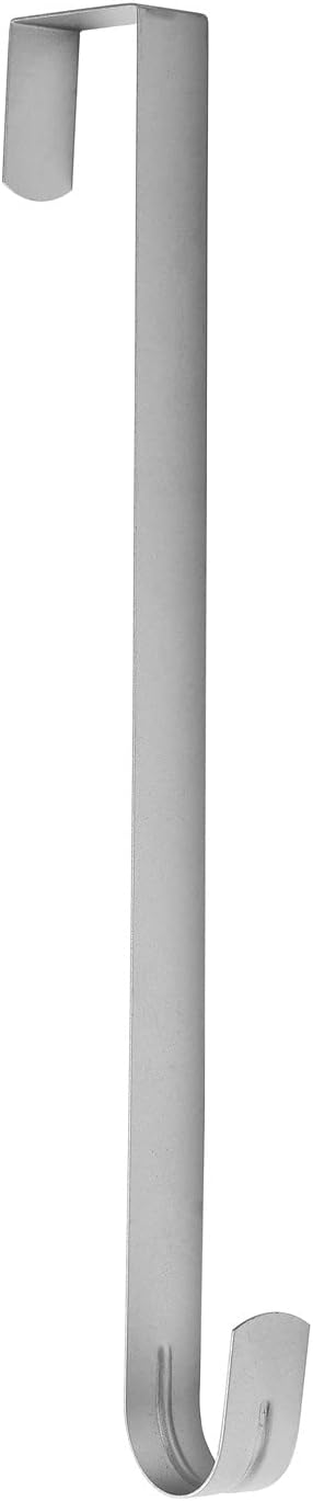 Sattiyrch 15" Wreath Hanger - Sturdy Steel Over The Door Hook for Front Door | Silver Finish
