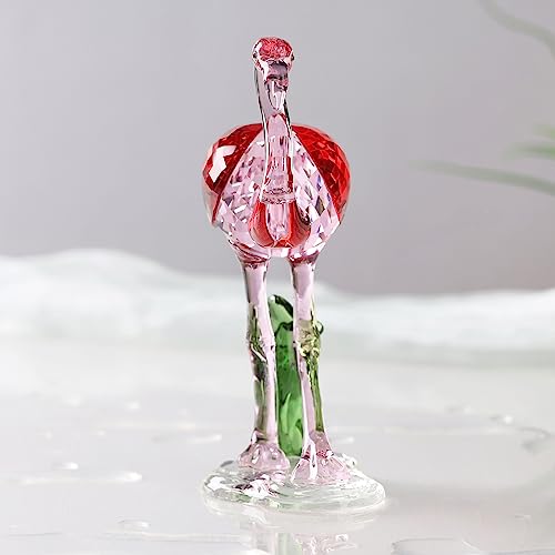 DOJOZ Crystal Flamingo Figurine – Realistic K9 Crystal Tabletop Ornament