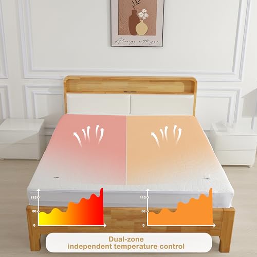 Queen Electric Mattress Pad with Dual Controllers, 4 Heat Levels