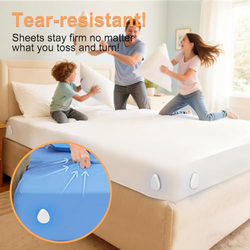 Fitted Bed Sheet Holders for Corners - 4 Pack Heavy-Duty Sheet Grippers