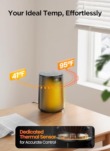 Electric Portable Space Heater 1500W PTC Ceramic with Remote and Thermostat