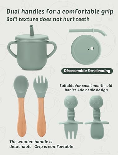 24-Piece Silicone Baby Feeding Set with Suction Plates and Bibs