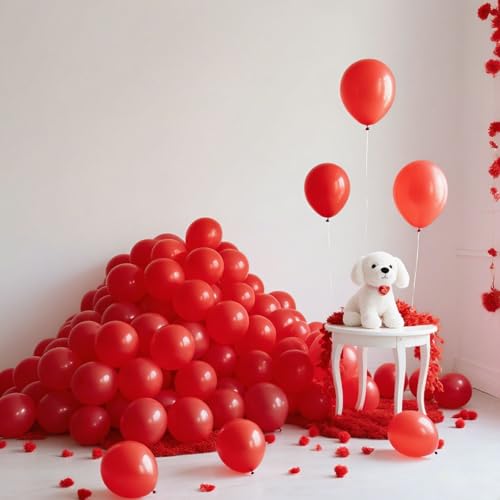 K.E.J. 5 Inch Red Balloons Bulk Pack for Balloon Arch Garlands Party Decorations