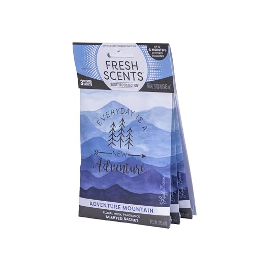 Adventure Mountain Scented Sachets - Long Lasting Air Freshener 3-Pack