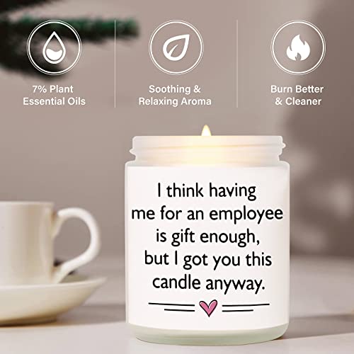 Lavender Scented Boss Gift Candle for Women & Men – 7 oz Soy Candle in Gift Box