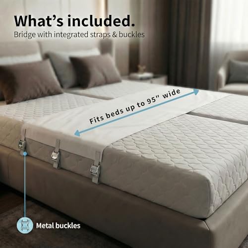Twin to King Bed Bridge Converter - Split King Gap Filler Mattress Connector