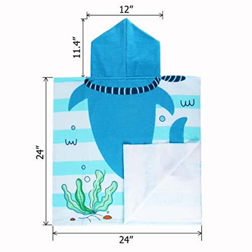 NovForth Kids Hooded Beach Towel - Soft Microfiber Bath Poncho Wrap for Toddlers