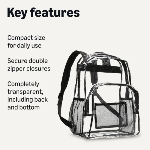 Clear School Backpack - Heavy-Duty Water-Resistant PVC (17x7x13 in)