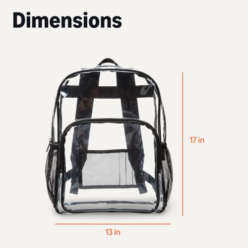 Clear School Backpack - Heavy-Duty Water-Resistant PVC (17x7x13 in)