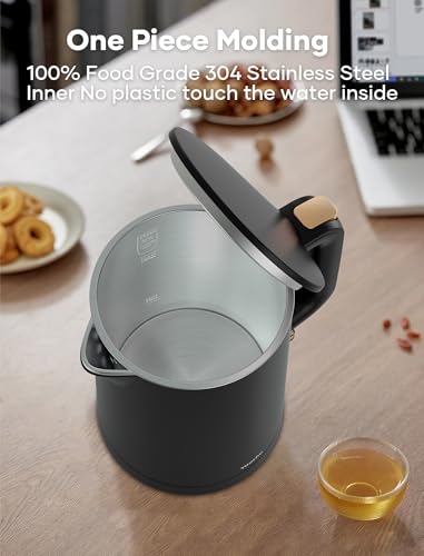 0.8L Small Electric Kettle, Double Wall Stainless Steel Mini Tea Boiler