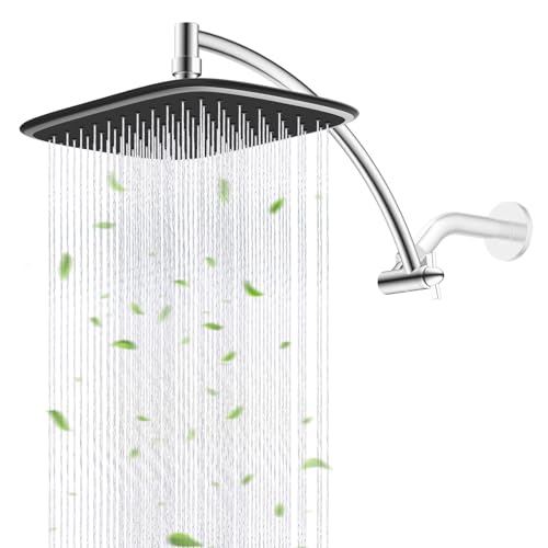 10-Inch Rain Shower Head with 12-Inch Adjustable Metal Extension Arm