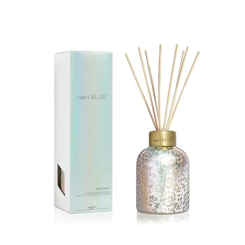 Volcano Reed Diffuser Set - 5.7 oz Iridescent Mercury Glass Home Fragrance