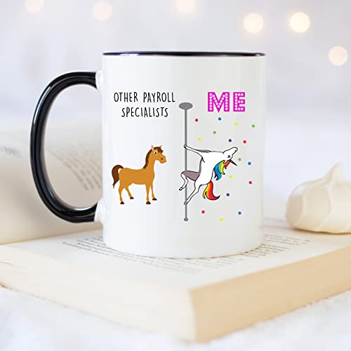 YouNique Designs Unicorn Payroll Specialist Coffee Mug with Black Handle