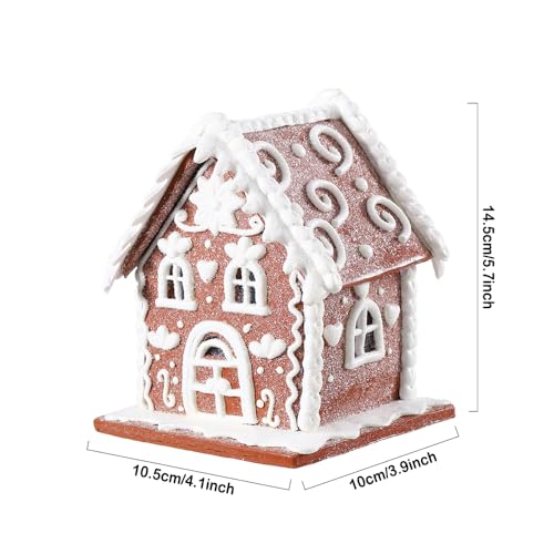 Lit LED Clay Dough Gingerbread House Tabletop Christmas Decoration