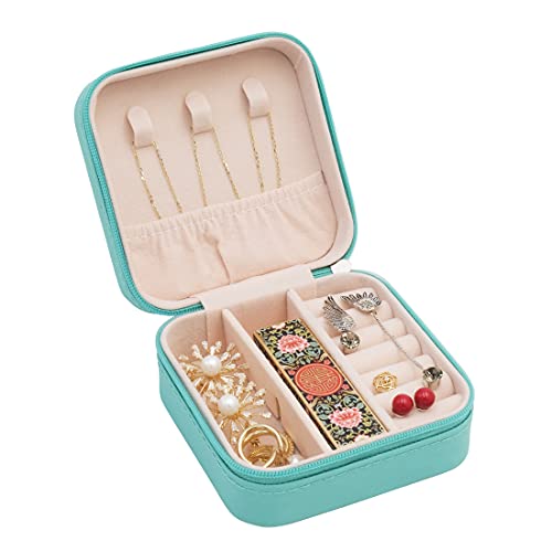 Portable Mini Jewelry Organizer Case for Travel - Blue