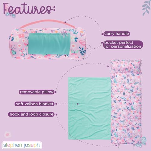 Stephen Joseph Toddler Nap Mat with Soft Blanket & Removable Pillow - Sloth, One Size