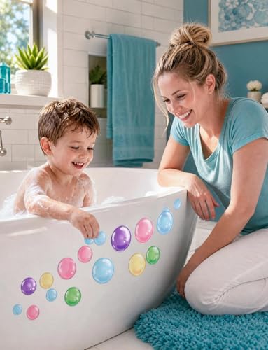 33-Piece Anti-Slip Bathtub Stickers with Bubble Design and Scraper Tool