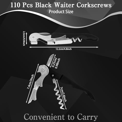 110 Pack Waiter Corkscrew Wine Openers - All-in-One Bar Tools for Bartenders & Servers