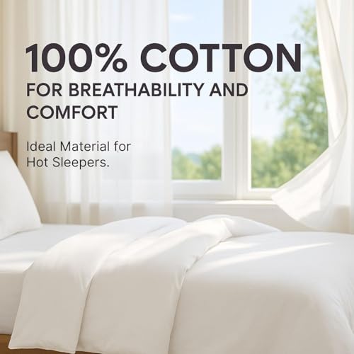 Queen Size Duvet Cover - 100% Soft Cotton, 200 Thread Count