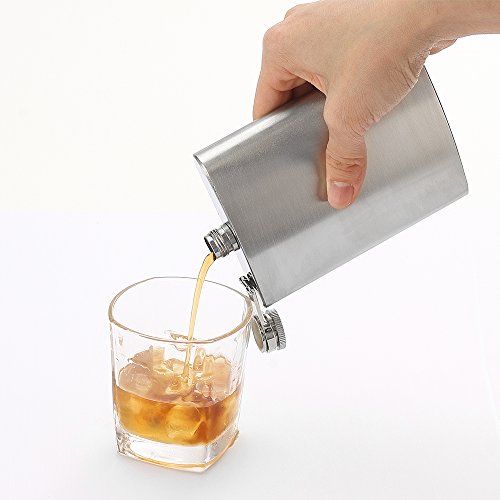 8 oz Stainless Steel Hip Flask Set with Funnel - QLL 3-Pack for Travel & Gifts