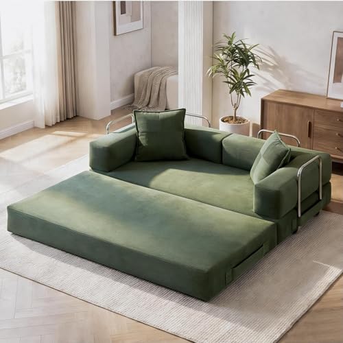 78-Inch Convertible Sofa Bed, 5-in-1 Corduroy Futon Sleeper Couch