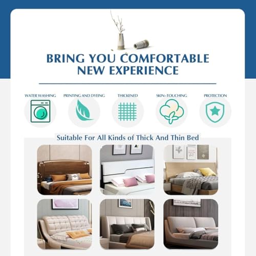 Stretch Headboard Cover for Full Queen King Size Beds - Dustproof Protector