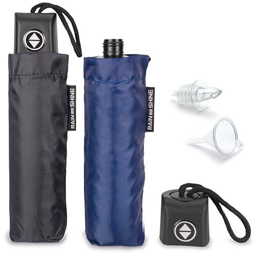 GoPong Rain or Shine Umbrella Flask 2-Pack – Secret Travel Liquor Containers, 24oz