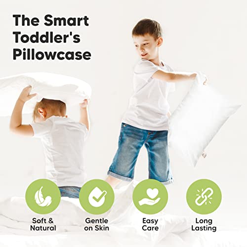KeaBabies Toddler Pillowcase 13x18 - Organic Cotton Cover (Soft White)