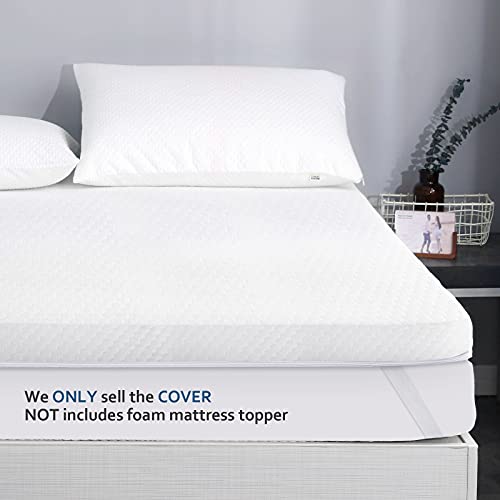 Twin XL Mattress Topper Cover - 3-4 Inch Bamboo Removable Protector