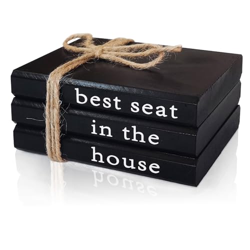 Funny Rustic Wooden Decorative Books for Bathroom Shelf Decor