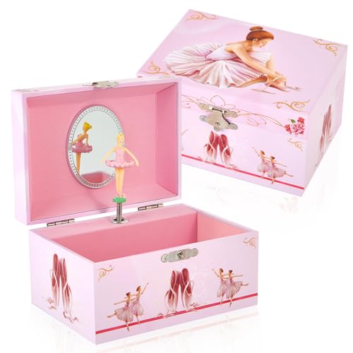 Musical Ballerina Jewelry Box for Girls with Spinning Dancer Figurine