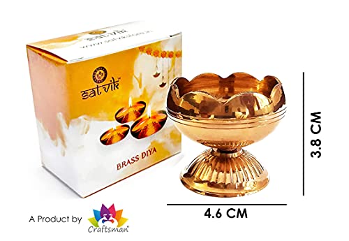 Pure Brass Diya Set of 10 - Handmade Traditional Oil Lamp for Puja & Mandir