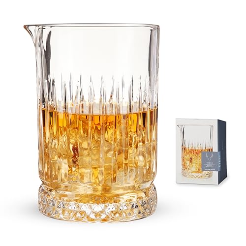 Viski Classic Pedestal Crystal Cocktail Mixing Glass 23 oz for Martinis & Old Fashioned