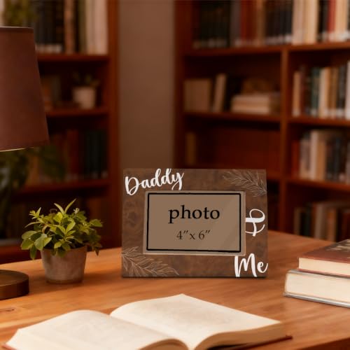 Father's Day Wooden Photo Frame for 4x6 Inch Pictures - Daddy Gift from Son & Daughter