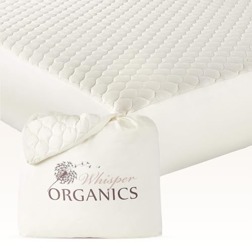 Organic Cotton Mattress Pad - Breathable Cooling Protector Queen Size