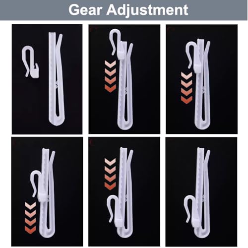 50-Pack Adjustable Pinch Pleat Curtain Hooks - Heavy Duty Plastic Drapery Pins