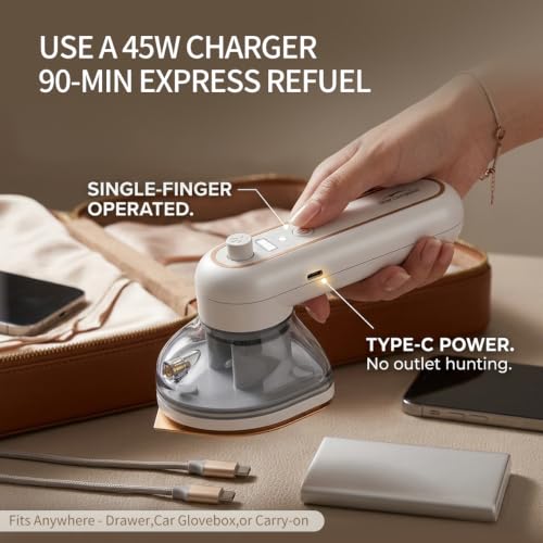 Portable Cordless Mini Iron – USB Rechargeable Travel Steam Iron