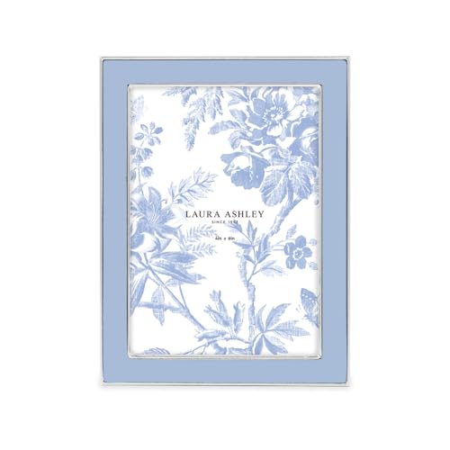 4x6 Enamel Picture Frame with Silver Edge - Cashmere Blue Tabletop Display