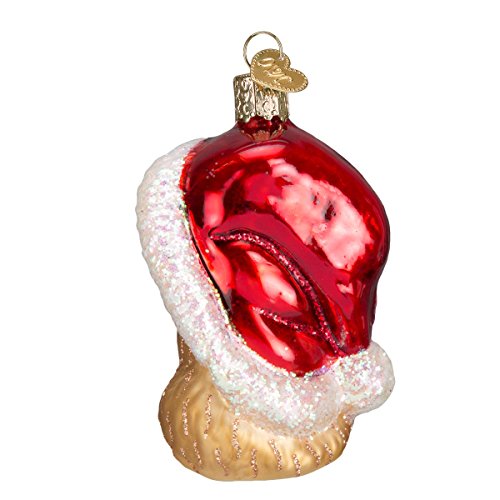 Handcrafted Glass Kitten in Santa Hat Christmas Tree Ornament