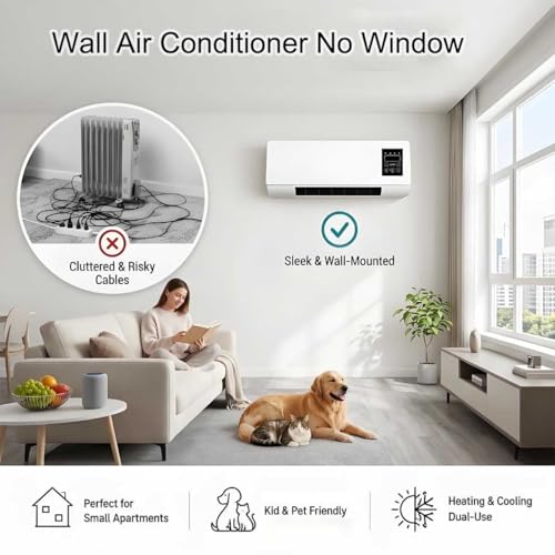 2-in-1 Wall Mounted Space Heater and Fan with Remote Timer
