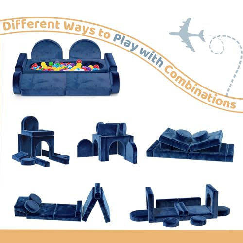 12-Piece Modular Kids Play Couch, Convertible Foam Toddler Sectional Sofa