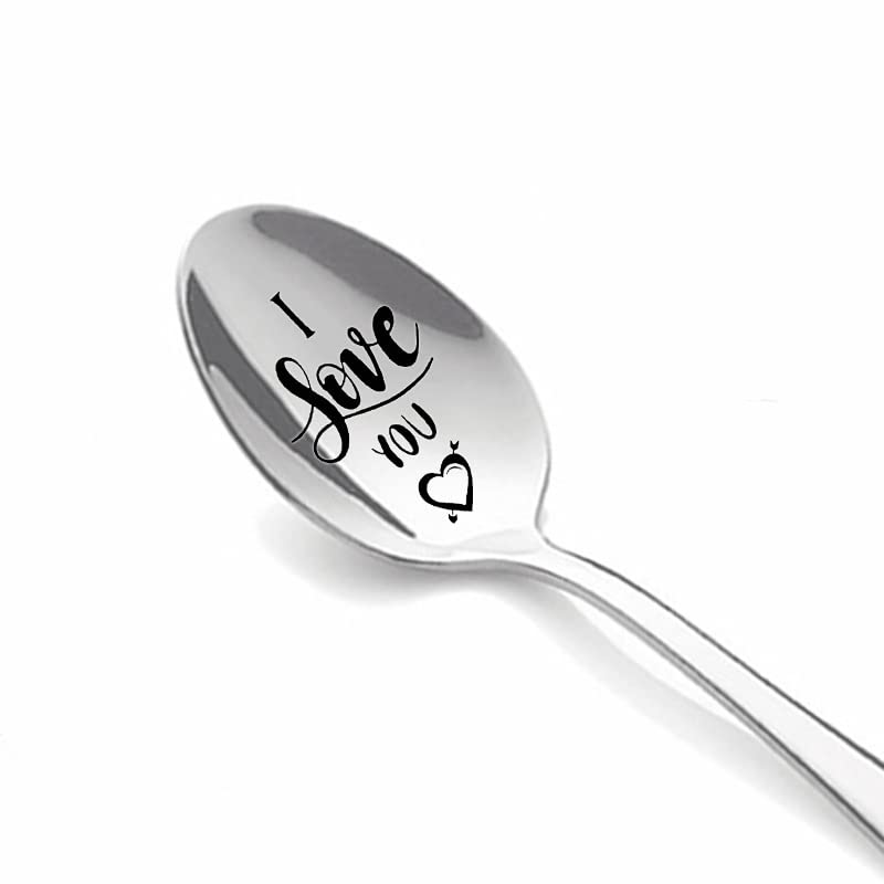 I Love You Spoons - 304 Stainless Coffee & Ice Cream Gift Set for Him Her