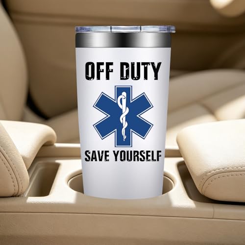 BIRGILT EMT Gifts for Men Women Paramedic EMS Week 20oz White Tumbler