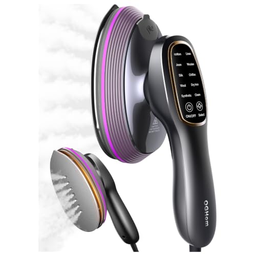 OGHom 2-in-1 Handheld Garment Steamer & Iron - Rose Pink