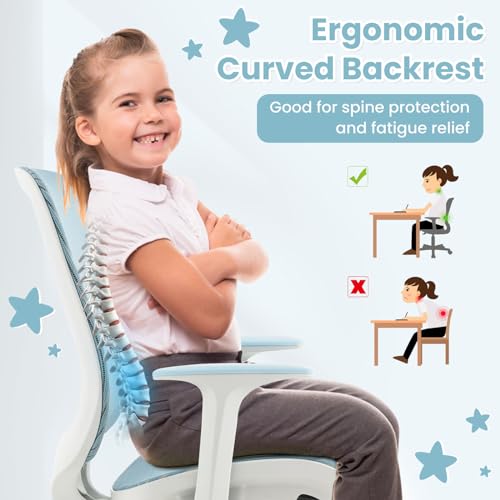 Adjustable Kids Ergonomic Desk Chair with Mesh Back and Sit-Brake Casters