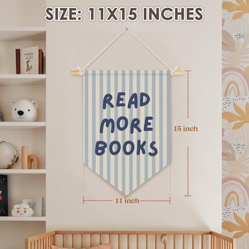 Read More Books Pennant Flag Banner for Classroom Reading Nook Decor
