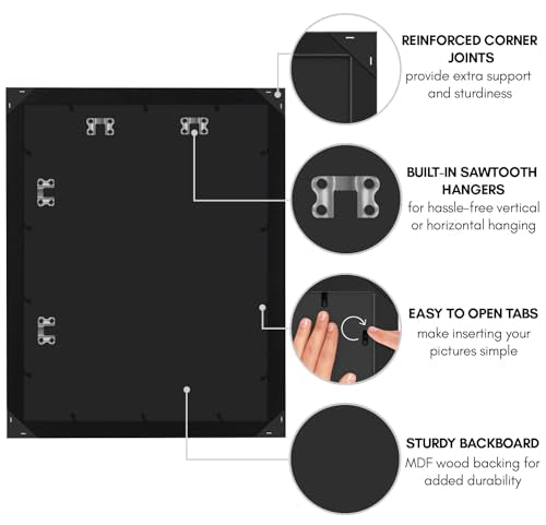18x24 Black Poster Frame - Engineered Wood Picture Frame for Wall Display