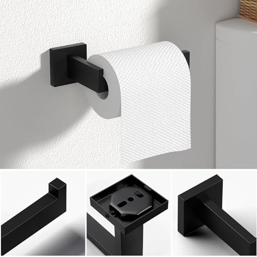 JOPOFI 5-Piece Matte Black Bathroom Hardware Set with 23.6-Inch Towel Bar